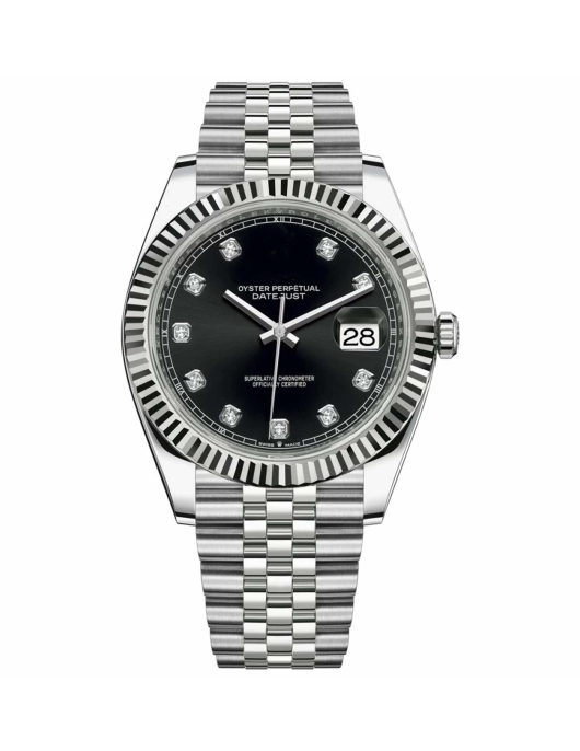 Rolex Datejust 126334 41mm Jubilee Black Diamond Dial Gold Bezel 