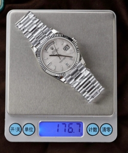 Rolex day-date dial meteorite number pile diamond moissanite 40mm