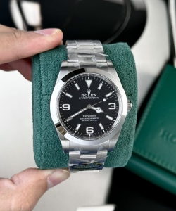 Rolex explorer 214270 black dial metal wire 39mm