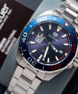 tag heuer watch aquaracer henrik lundqvist blue dial 43mm