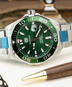 tag heuer clone watches aquaracer green dial metal wire 43mm