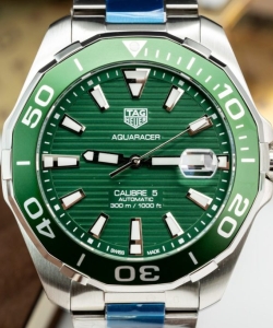 tag heuer clone watches aquaracer green dial metal wire 43mm