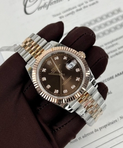 Rolex datejust chocolate dial gold wrapped 41mm