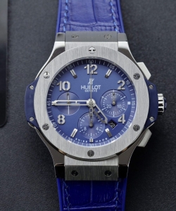 hublot clone watch big bang chronograph blue dial 44mm