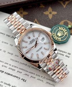 Rolexdatejust 126331 demi rose white dial 41mm