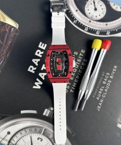 Richard Mille rm07-01 red carbon rubber strap 32x46mm