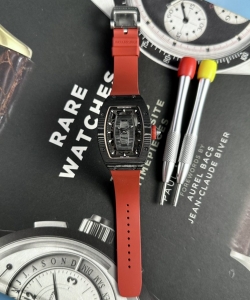 Richard Mille rm07-01 black carbon rubber strap 32x46mm