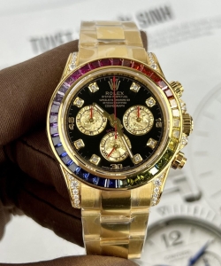 Rolex daytona rainbow gold wrapped and moissanite diamond custom 40mm