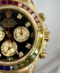 Rolex daytona rainbow gold wrapped and moissanite diamond custom 40mm