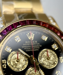 Rolex daytona rainbow gold wrapped and moissanite diamond custom 40mm