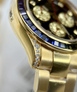 Rolex daytona rainbow gold wrapped and moissanite diamond custom 40mm