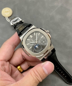 Patek Philippe nautilus 5712 gray dial leather strap ppf 40mm