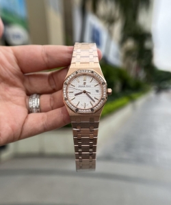 audemars piguet watch royal oak rose gold white dial 34mm