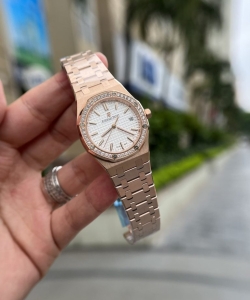 audemars piguet watch royal oak rose gold white dial 34mm