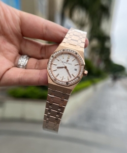 audemars piguet watch royal oak rose gold white dial 34mm