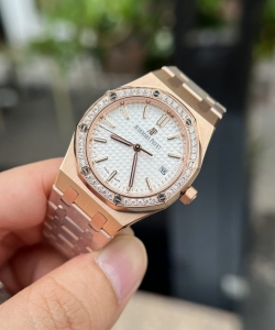 audemars piguet watch royal oak rose gold white dial 34mm