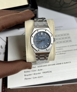 audemars piguet royal oak blue dial metal wire 34mm