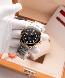 omega seamaster demi gold black dial demi gold 42mm