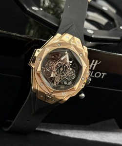 hublotbig bang sang bleu ll king gold black dial bbf 45mm