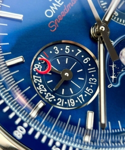 omega speedmaster co-axial moonphase blue dial 44mm