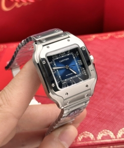 cartier santos wssa0063 blue dial 35mm