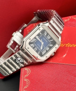 cartier santos wssa0063 blue dial 35mm