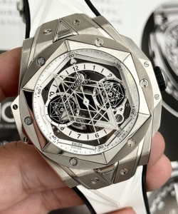 hublotbig bang sang bleu ii titanium white dial bbf 45mm