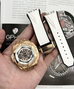 hublot big bang sang bleu ii king gold white dial bbf 45mm