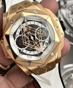 hublot big bang sang bleu ii king gold white dial bbf 45mm