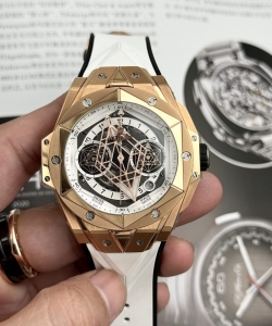 hublot big bang sang bleu ii king gold white dial bbf 45mm