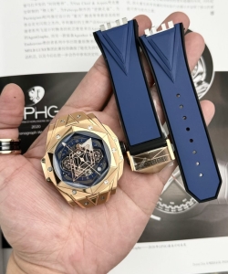 hublot big bang sang bleu ii king gold blue dial bbf 45mm