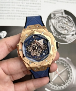 hublot big bang sang bleu ii king gold blue dial bbf 45mm