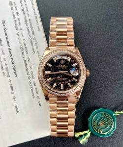 Rolex day-date gold wrapped moissanite diamonds eisenkiesel dial 40mm