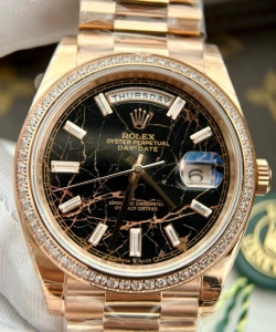 Rolex day-date gold wrapped moissanite diamonds eisenkiesel dial 40mm