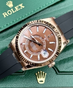 Rolex sky-dweller 336235 chocolate dial rubber strap 42mm