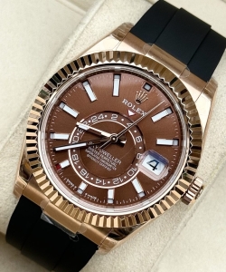 Rolex sky-dweller 336235 chocolate dial rubber strap 42mm