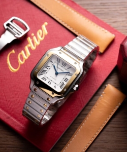 cartier santos demi white dial 35.2mm