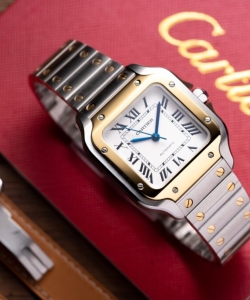 cartier santos demi white dial 35.2mm