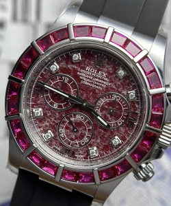 Rolex daytona 116519 dial rubellite rubber strap 40mm