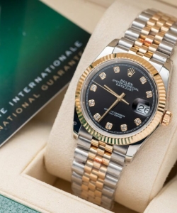 Rolex datejust black dial gold wrapped 36mm