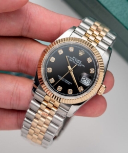 Rolex datejust black dial gold wrapped 36mm