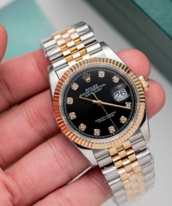 Rolex datejust black dial gold wrapped 36mm