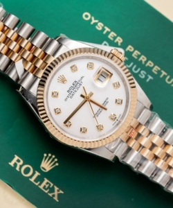 Rolex datejust mother of pearl dial gold wrapped 36mm