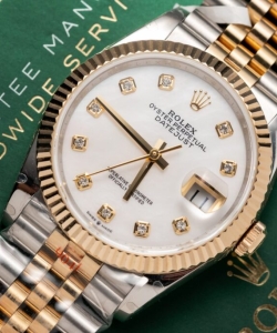 Rolex datejust mother of pearl dial gold wrapped 36mm