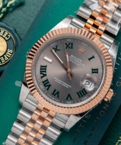 Rolex datejust rose gold wrapped wimbledon dial 41mm