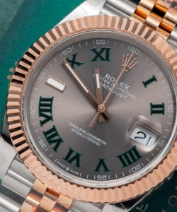 Rolex datejust rose gold wrapped wimbledon dial 41mm