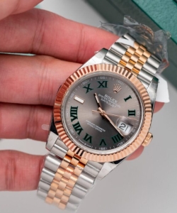 Rolex datejust rose gold wrapped wimbledon dial 41mm