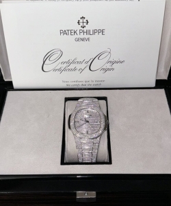 Patek Philippe nautilus 5719 custom full moissanite diamonds 40mm