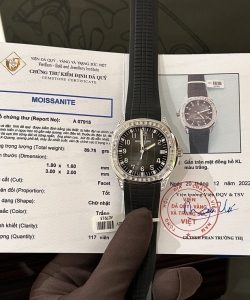 Patek Philippe aquanaut 5167 custom moissanite baguette diamonds 40mm