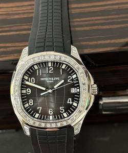 Patek Philippe aquanaut 5167 custom moissanite baguette diamonds 40mm